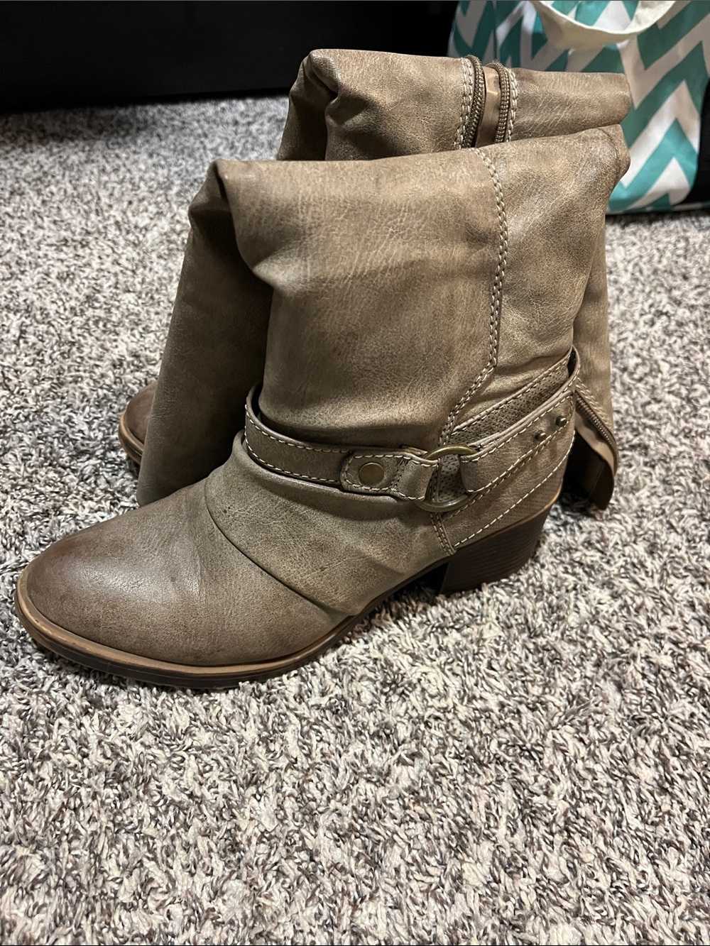 Women’s Taupe Slouch Ankle Boots